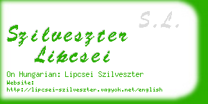 szilveszter lipcsei business card